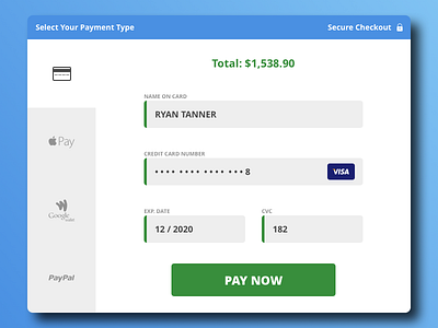 Credit Card Form minimalistic simple ui uiux design visual design web modal