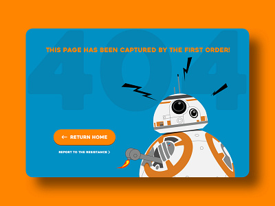 404 Error Page - Daily UI 008 404 error bb 8 minimalistic simple star wars ui uiux visual web design