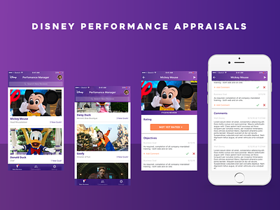Disney Castmember Performance App app design iphone photoshop sketch3 tablet ui design uiux visual design