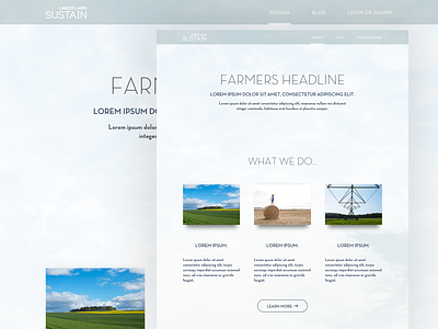 Land O'Lakes Sustain Website blog clean farming landing page marketing page minimalistic uiux ux uxd visual design web design