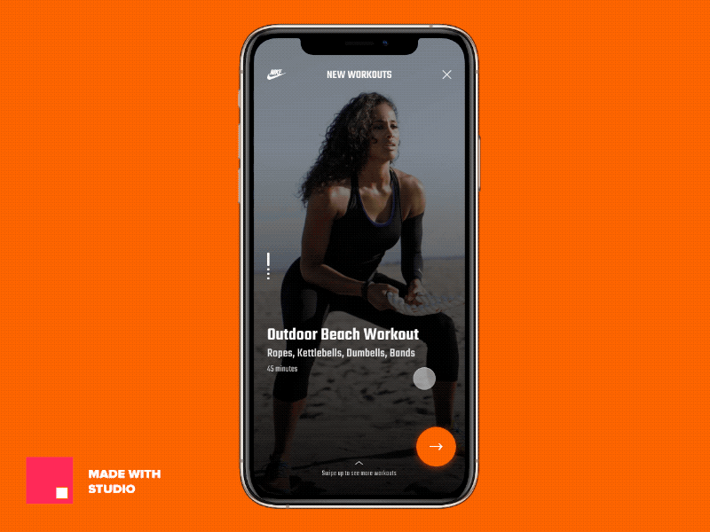 UI Challenge 011 | Workout of the Day app design clean daily ui dailyui interaction design invision invision studio invisionstudio iphone iphone x minimalistic mobile nike studio smashers studiosmashers uiux visual design workout of the day workoutoftheday