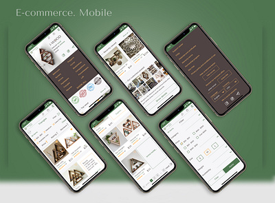 i-wood e-commerce. Mobile design adaptive branding e commerce mobile ui