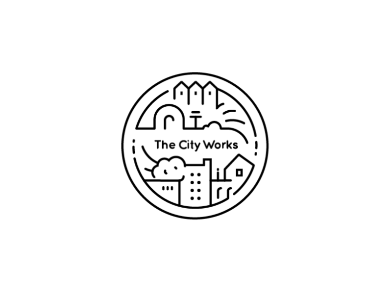 The City Works Re-animated Logo animated animation black and white city gif illustration line logo london thecityworks vector