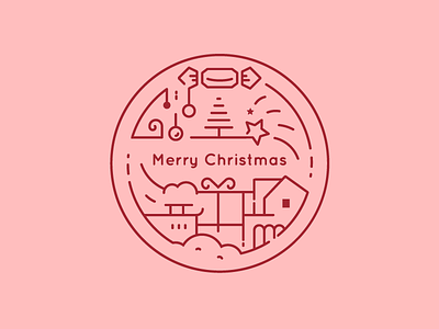 Season's Greetings from The City Works! christmas city icon illustration illustrator insignia line logo vector