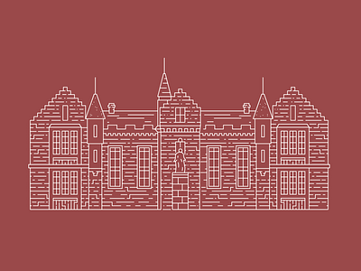 Aberdeen Grammar School, Scotland aberdeen architecture blueprint building city commission illustration illustrator line scotland vector