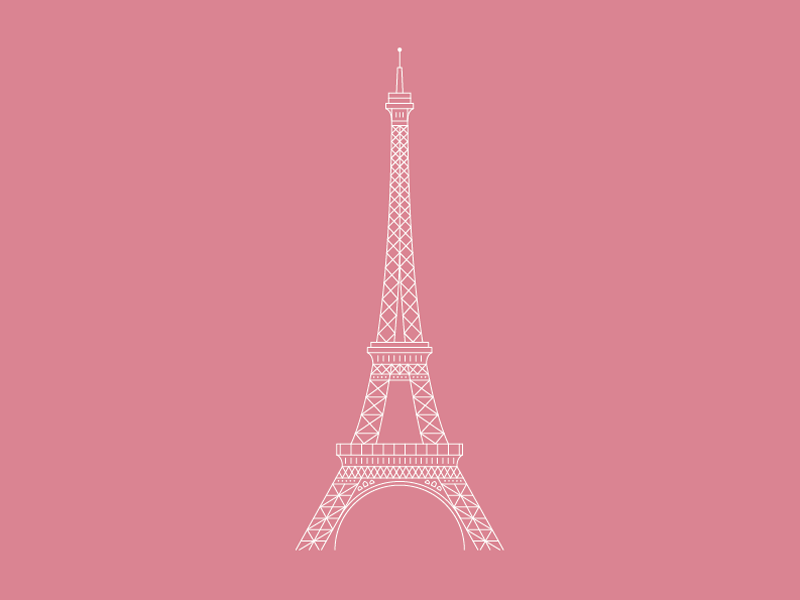 Eiffel Tower — Paris, France animation architecture city eiffel tower gif illustration illustraton line paris pink vector