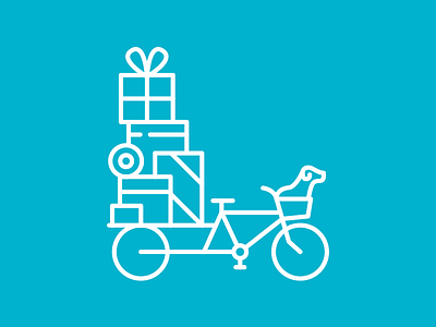 Happy Move! bike blue dog flaticon icon illustration illustrator line moving day vector