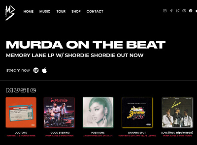 Murda Beatz' website re-design personal brand