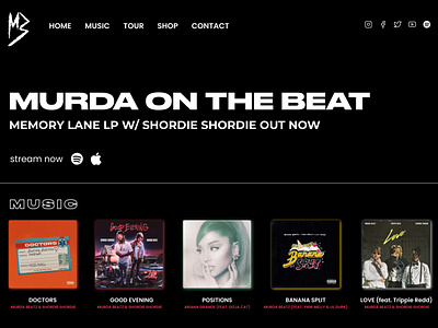 Murda Beatz' website re-design