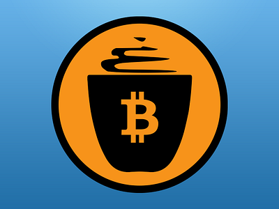 Café Bitcoin (isotipo) bitcoin cafe café bitcoin coffee coin cup mug orange