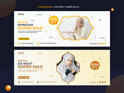 Ramadan Super Sale eid ul-fitr facebook cover template festival
