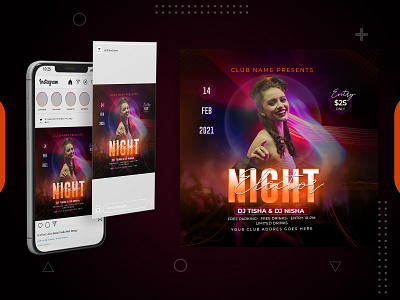 Electro Night Party Flyer Template club flyer meaning