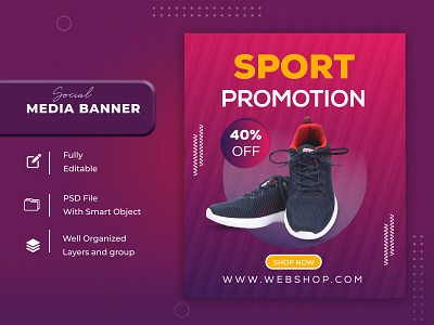 Social Media Sport promotion ads banner design by Saiyem Arfat on Dribbble