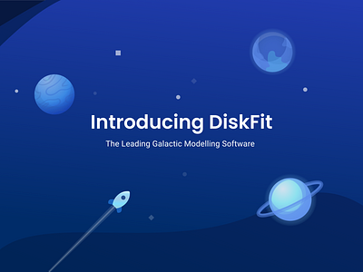 DiskFit Introduction blue galaxy illustration modern planet random space universe