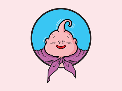 Majin-Boo cartoon character dbz debut design dragon ball first shot flat illustration majin boo