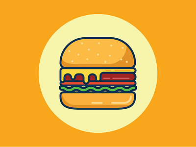 Hamburger! ai burger design fast food flat food hamburger icon illustration illustrator junk