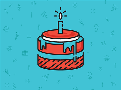 Happy Birthday - Cake ai birthday blue bright cake colours email icon illustration junk food