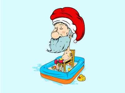Drunk Santa! ai bad badass beard beer christmas icon illustration old santa santaclaus tattoo