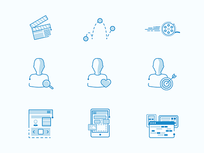 Icons Set for video production, user research and ux design! design desktop icon mobile production research ui user ux video web