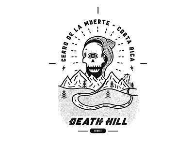 Death-Hill! alien death flat hill icon illustration mountain print shirt skull type ufo