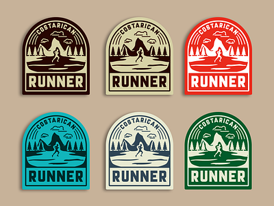 Runner Badge / Patch badge colour illustration mountain nature patch run shield shirt sticker symbol tree