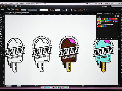 WIP Susi Pops Logo brand branding emblem ice ice cream pops icon logo logos logotype mark natural