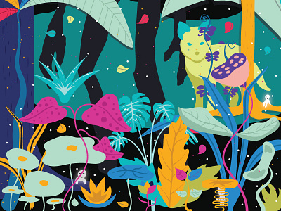 Fantastic-Poster botanical colors creatures design fantastic fantastical flat flowers icon illustration magic plants poster