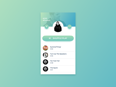 Music App app artist concept design material music play player shuffle streaming ui
