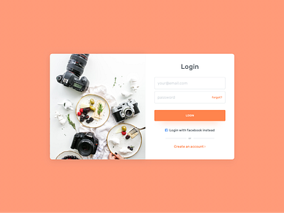 Login Details card form in login sign ui ux