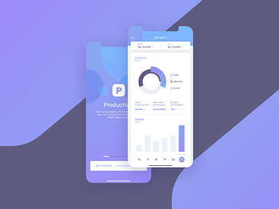 Productivo UI Kit Preview #2 chart graph onboarding statistic