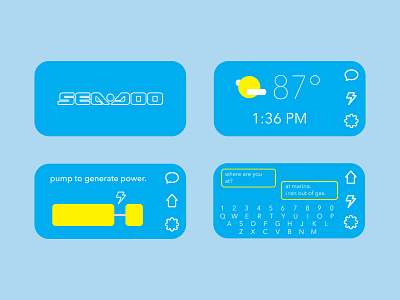 Sea-Doo Messenger branding illustrator interface sea doo seadoo ui ux
