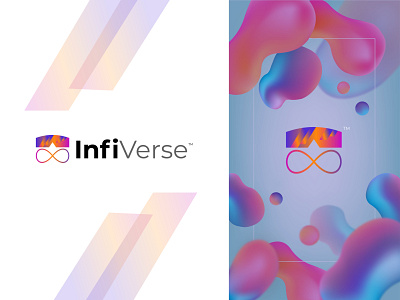 Infiverse Logo Design brand identity branding corporate identity design graphic design illustration infinity logo logo logo design metaverse logo minimalist logo virtual logo vrbox logo