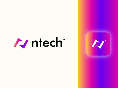 Ntech modern logo design