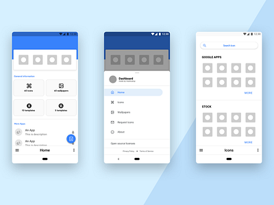 Icons Dashboard Concept android concept design google icon icons material ui uiux ux