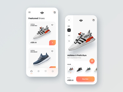 Adidas App UI Concept adidas android animation app clean ecommerce ios market minimalist shoes shop store ui uiux ux