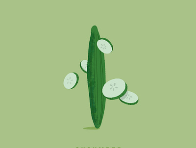 Greek Salad - Cucumber brushes illustration photoshop
