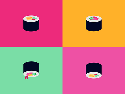 ichi ni san shi maki bright colourful illustration maki sushi