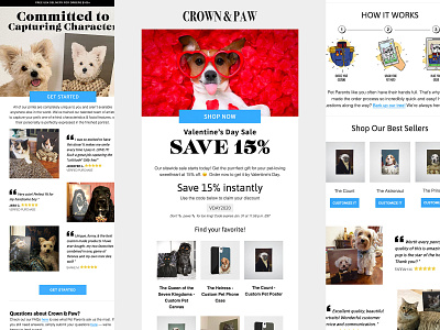 Crown & Paw design e mail email klaviyo marketing newsletter responsive template