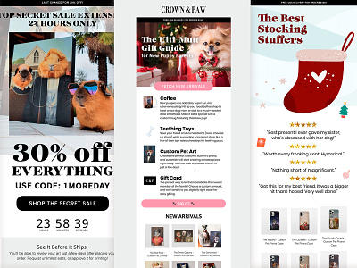 Crown & Paw design e mail email email design gif klaviyo marketing responsive template