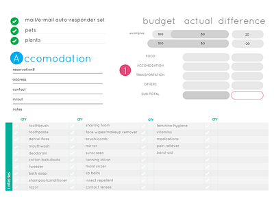 Travel Planner budget checklist planner to do travel