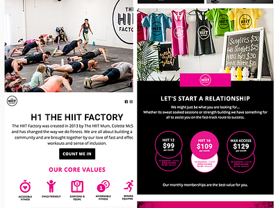 The HIIT Factory Newsletter email mailchimp responsive templates