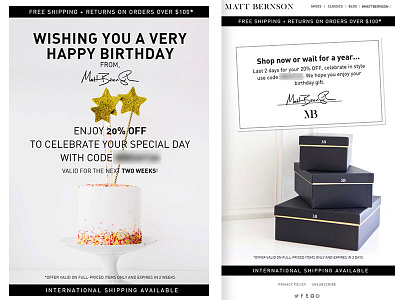 Matt Bernson Birthday e mail fashion mailchimp newsletter