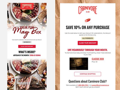 Carnivore Club E-mails carnivore email klaviyo marketing meat newsletter subscription box