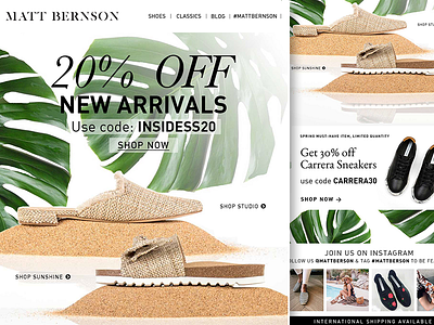 Matt Bernson Spring Insider Sale e mail insider mailchimp marketing newsletter sale shoes spring