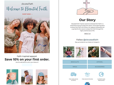 Elevated Faith design e mail email klaviyo marketing newsletter template