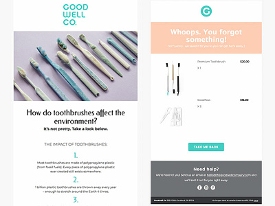 Goodwell Email Design cart email fresh klaviyo newsletter