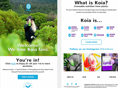 Koia Email design email healthy mailchimp responsive