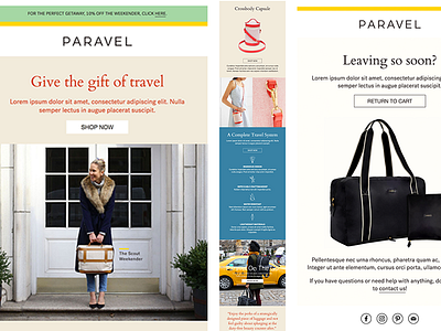 Paravel Flow Templates drip email flow html klaviyo mailchimp marketing newsletter responsive template travel