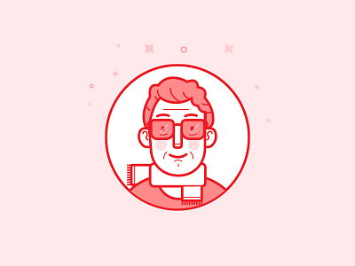User icon-Man app color glasses，muffler，expression icon illustrator man ui user