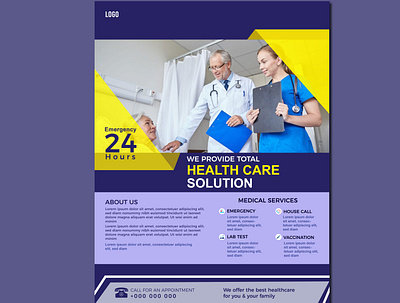 Professional flyer template 3d animation branding flyer graphic design health flyer leaflet logo